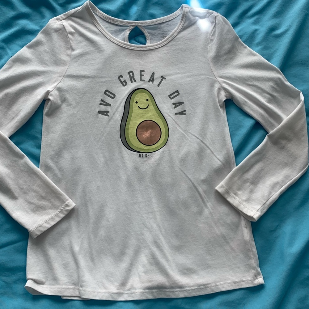 JUSTICE avocado long sleeve tee size 7